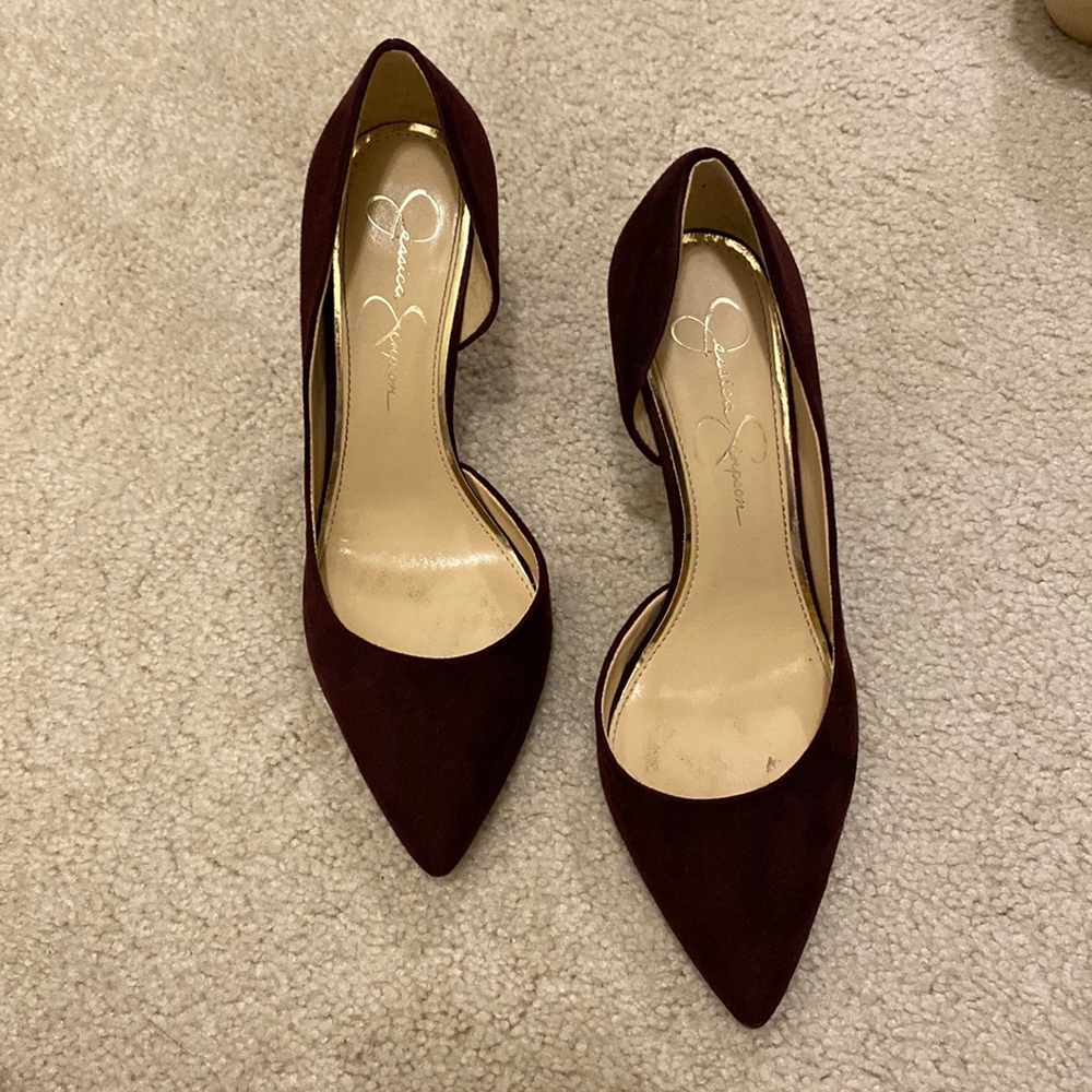 JESSICA SIMPSON BURGUNDY HEELS